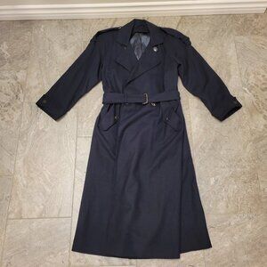 Vintage Dark Blue Trench Coat